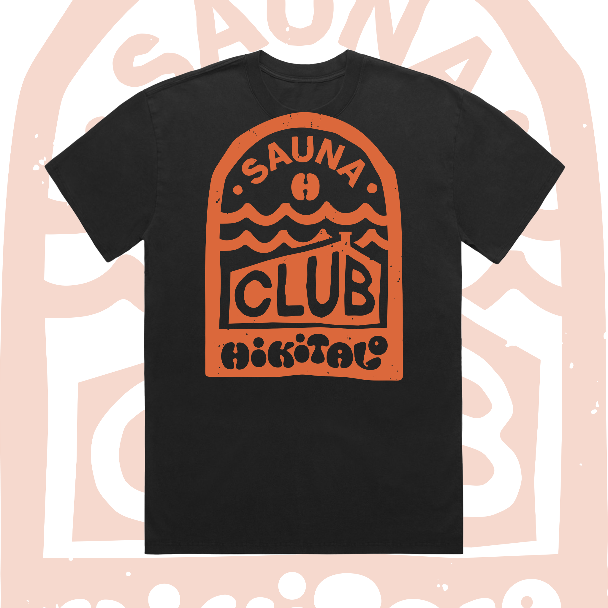 Hikitalo Sauna Club Tee - Faded Black