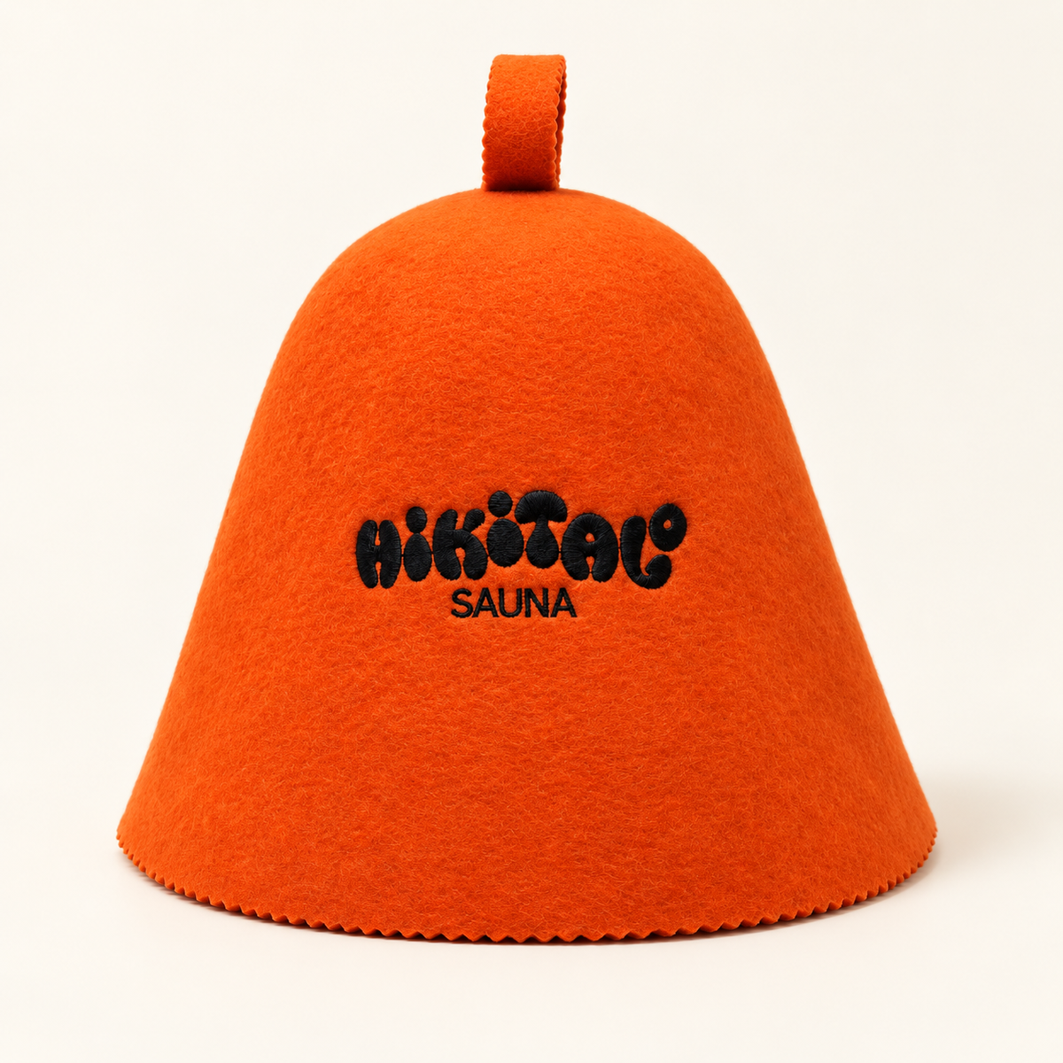 Hikitalo handmade wool felt sauna hat in orange