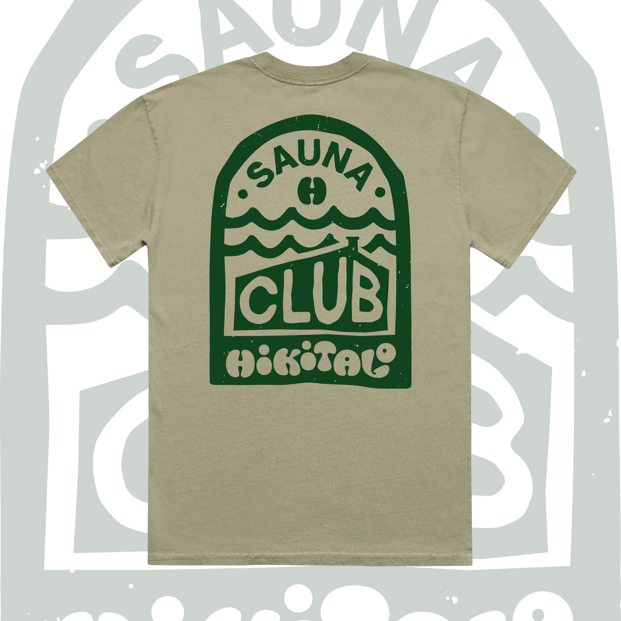 Hikitalo Sauna Club Tee - Faded Green