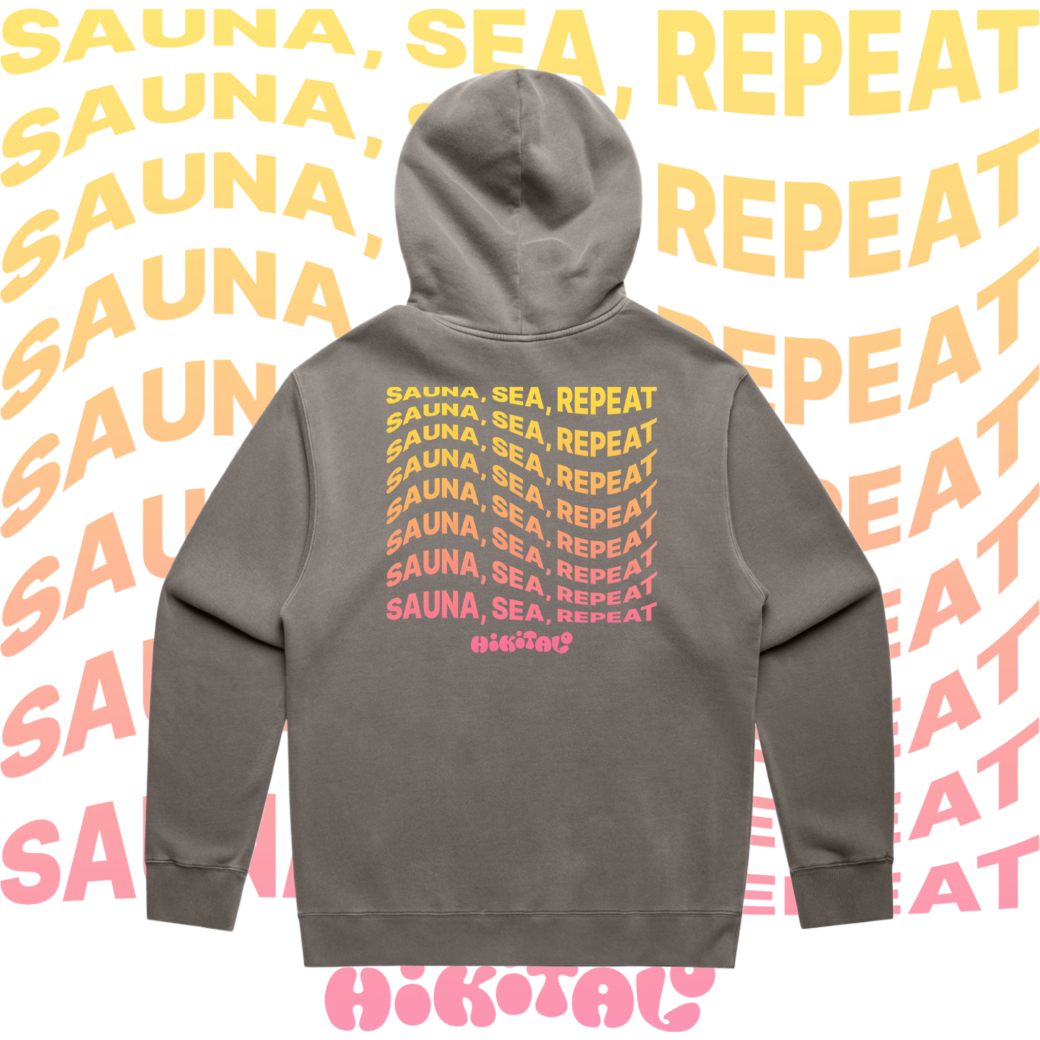 Sauna, Sea, Repeat Hoodie - Vintage Grey