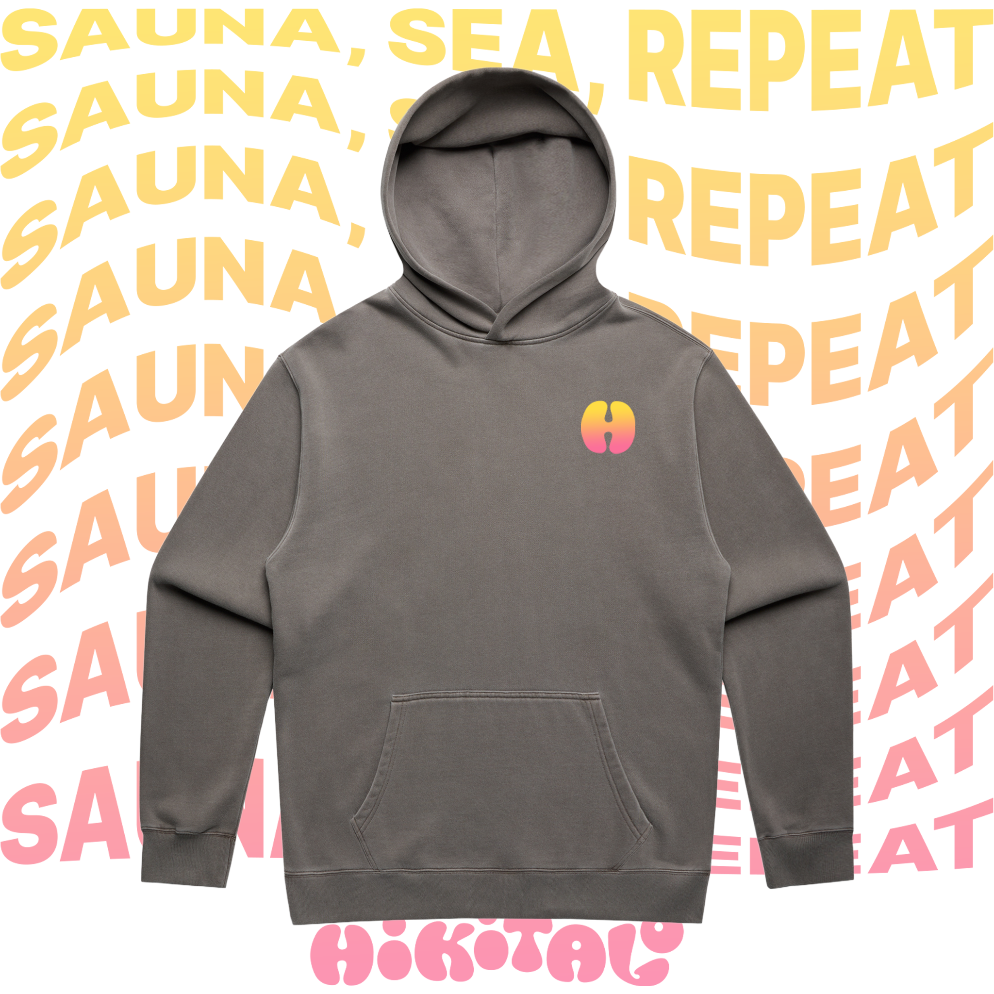 Sauna, Sea, Repeat Hoodie - Vintage Grey
