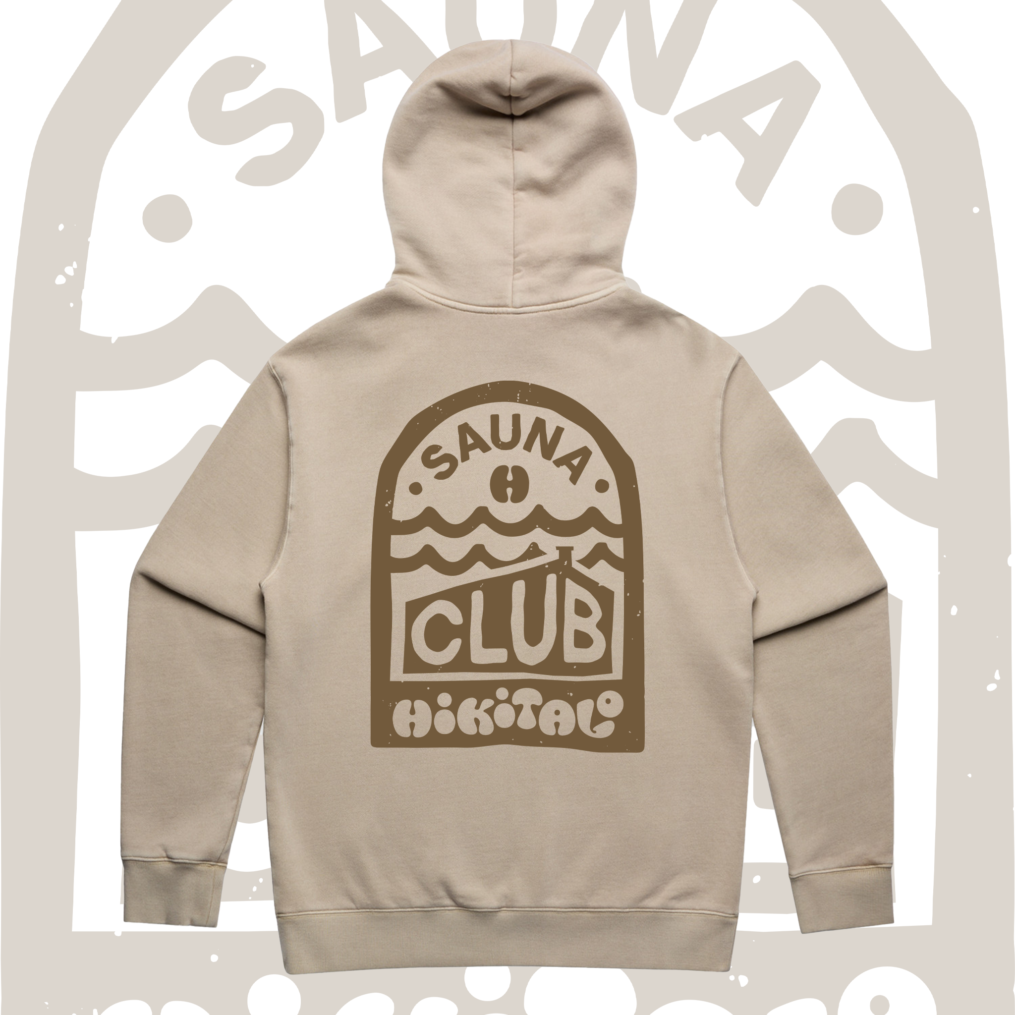 Hikitalo Sauna Club Hoodie - Faded Light Brown