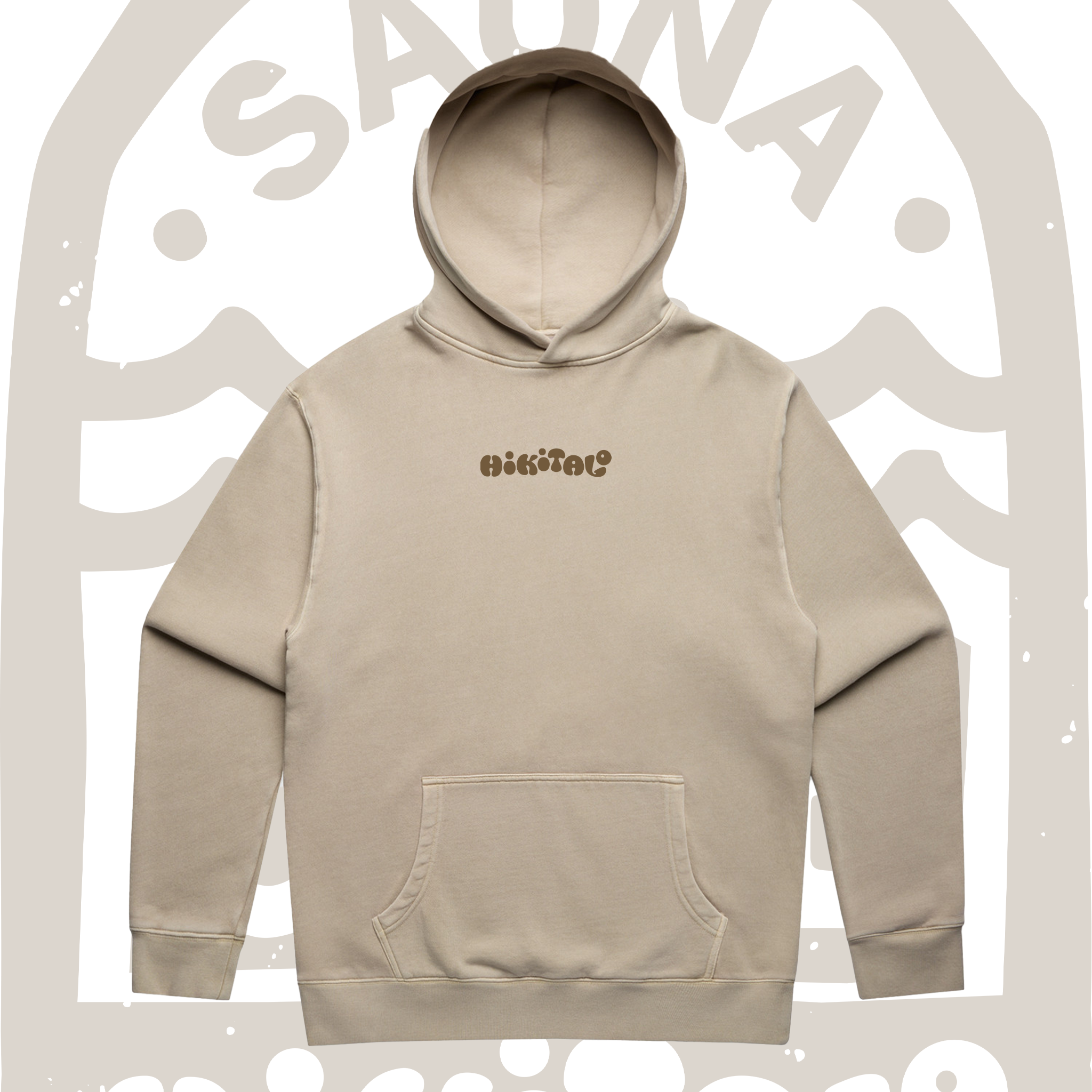 Hikitalo Sauna Club Hoodie - Faded Light Brown