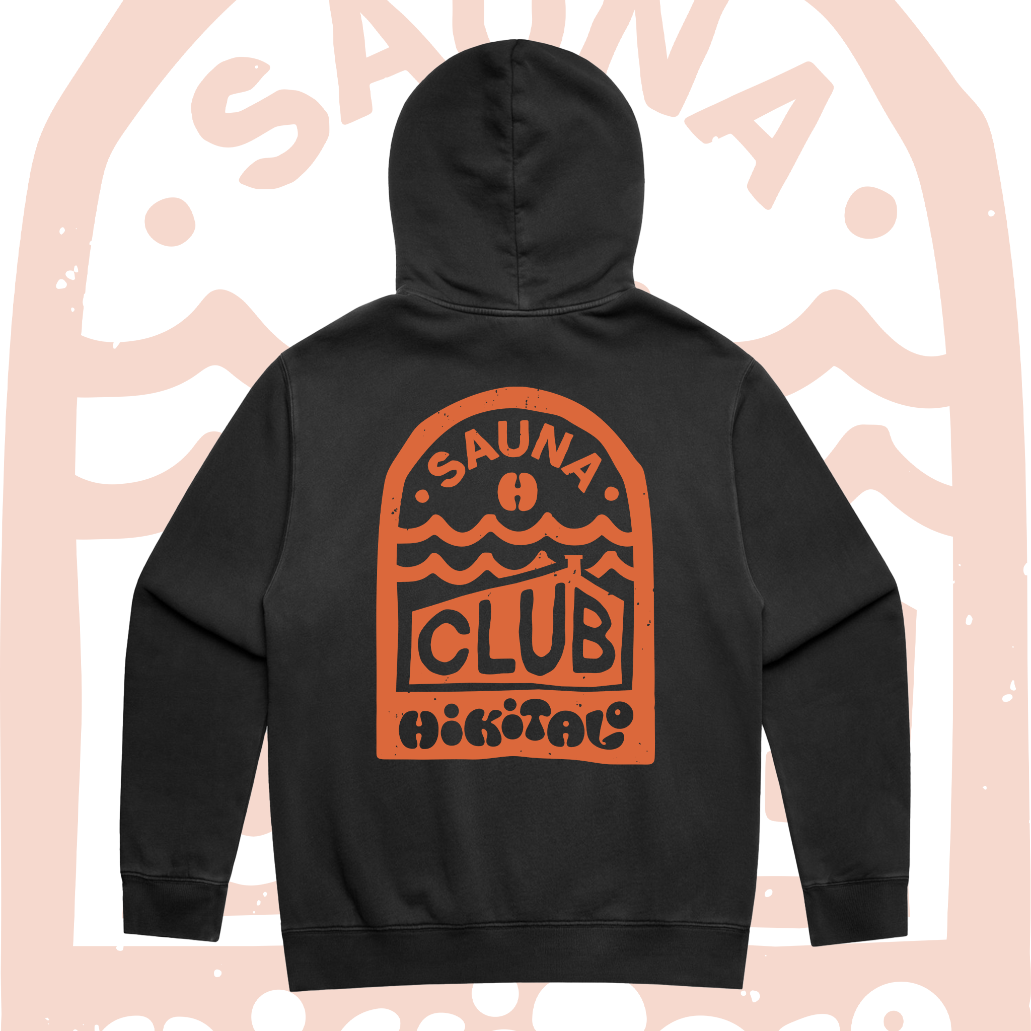 Hikitalo Sauna Club Hoodie - Faded Black